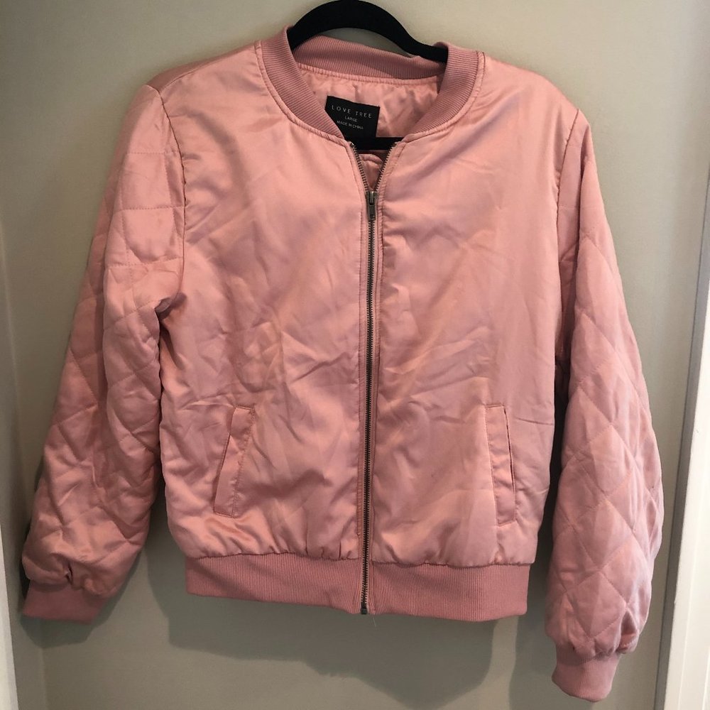 Love Tree Pink Bomber Jacket